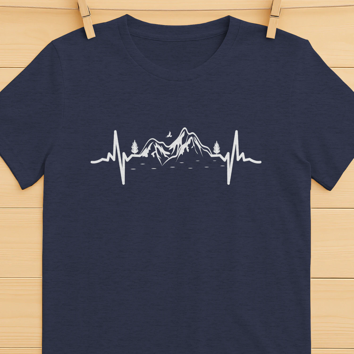 Mountain Heartbeat – Minimalist Hiking & Outdoor Adventure Graphic design