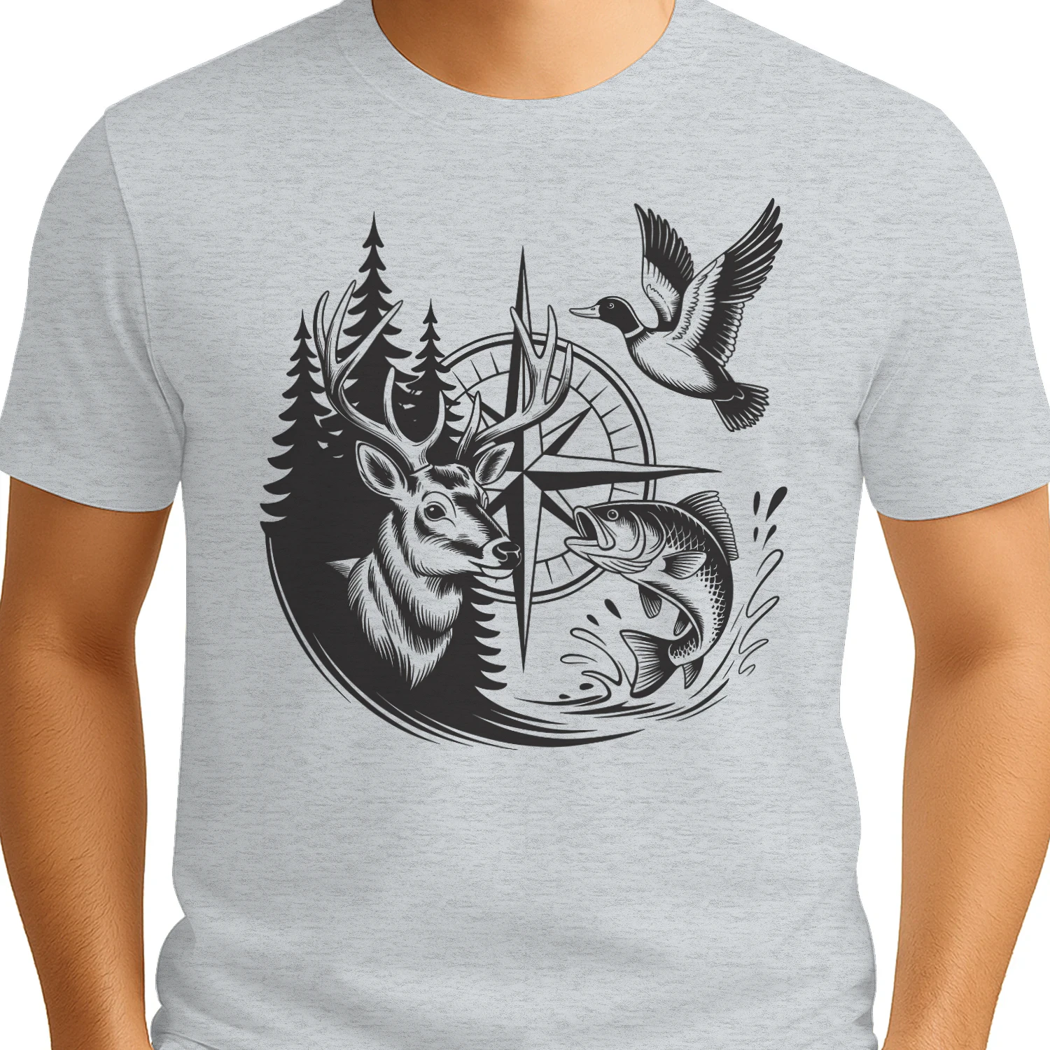 Wildlife Compass – Hunting Fishing & Outdoor Adventure Graphic