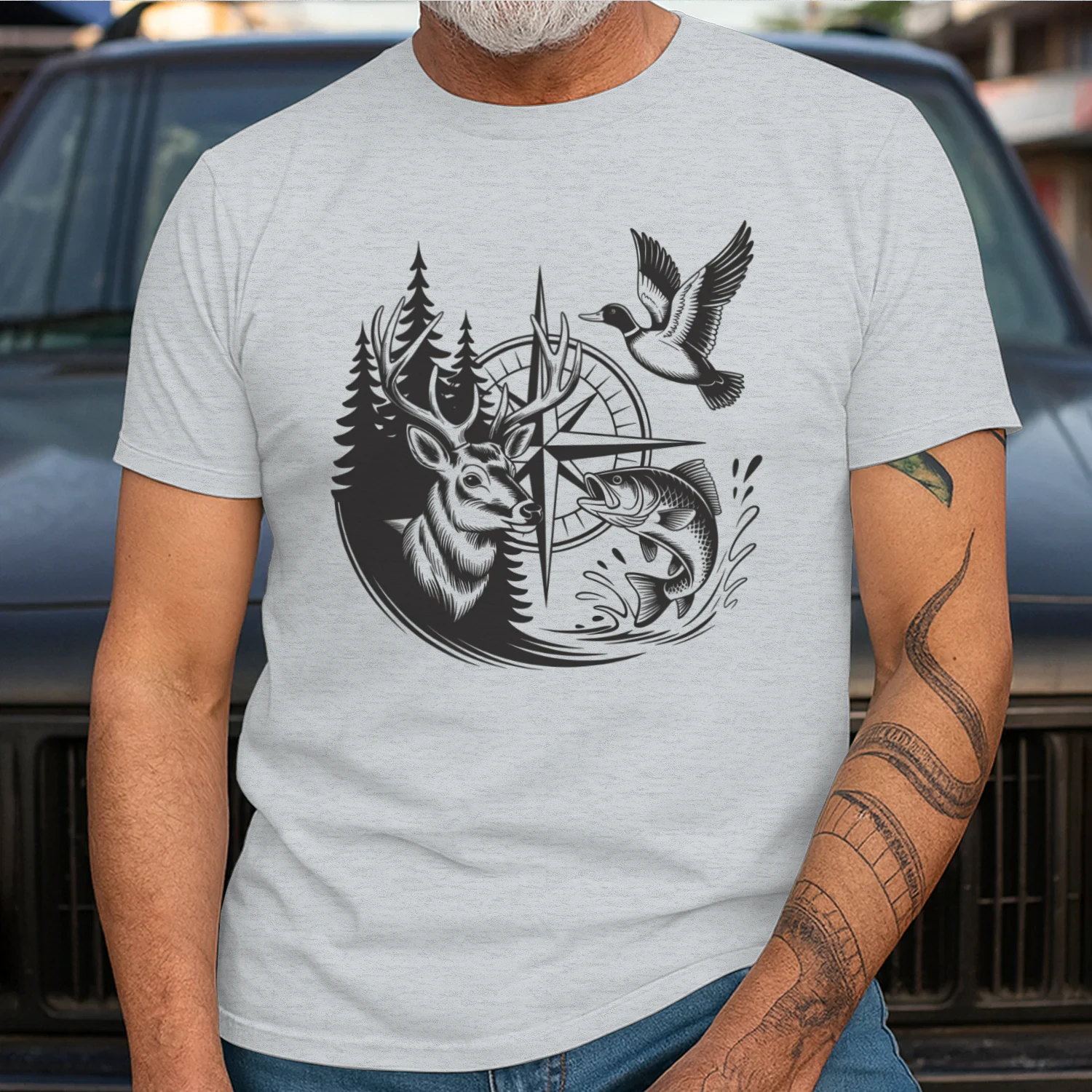 Wildlife Compass – Hunting Fishing & Outdoor Adventure Graphic