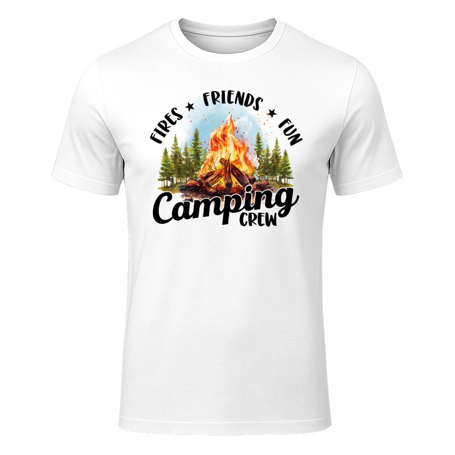 Camping Crew Campfire Shirt | Friends Fires Fun Outdoor Camping T-Shirt for Campers and Nature Lovers