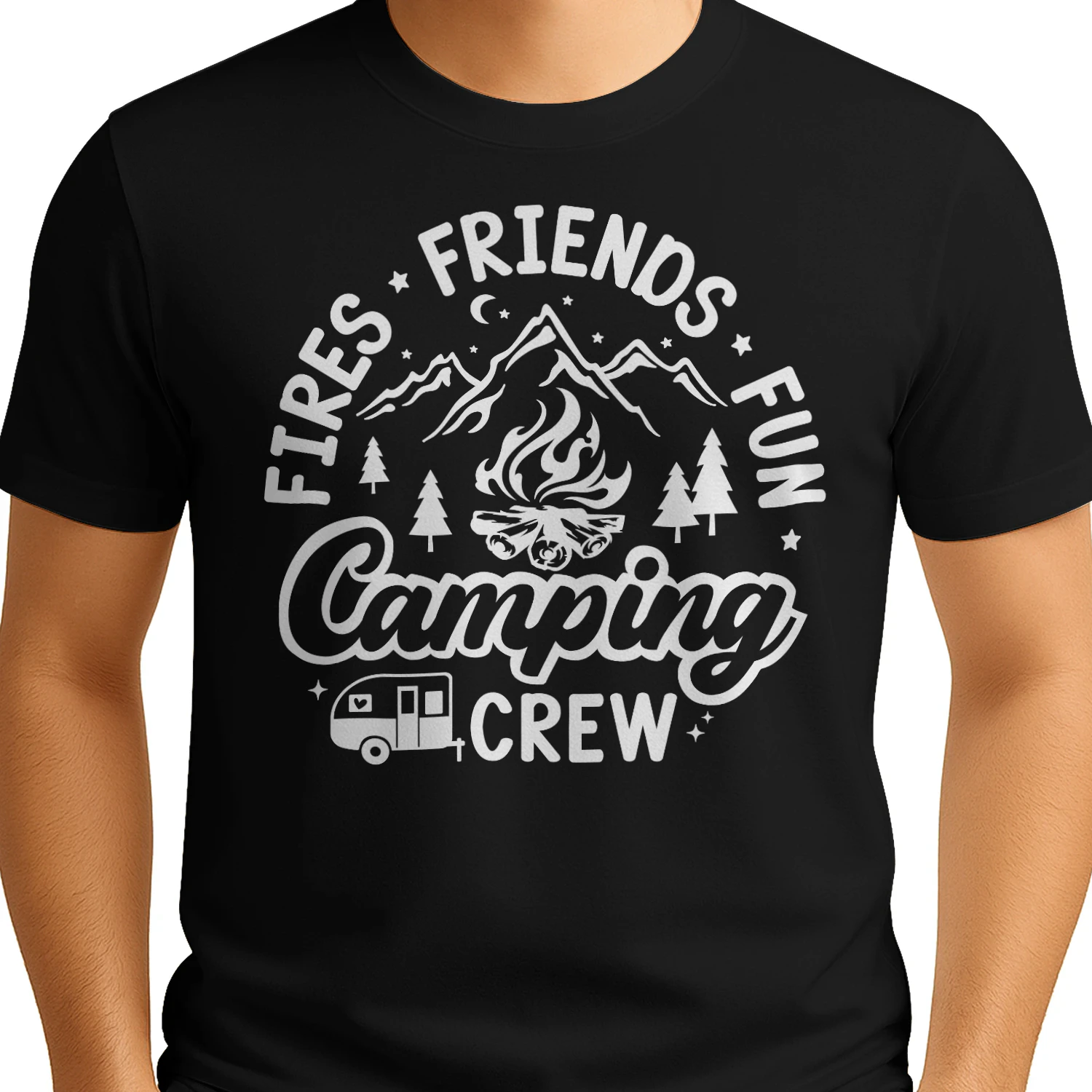 Friends Fires Fun Outdoor Camping T-Shirt for Campers and Nature Lovers