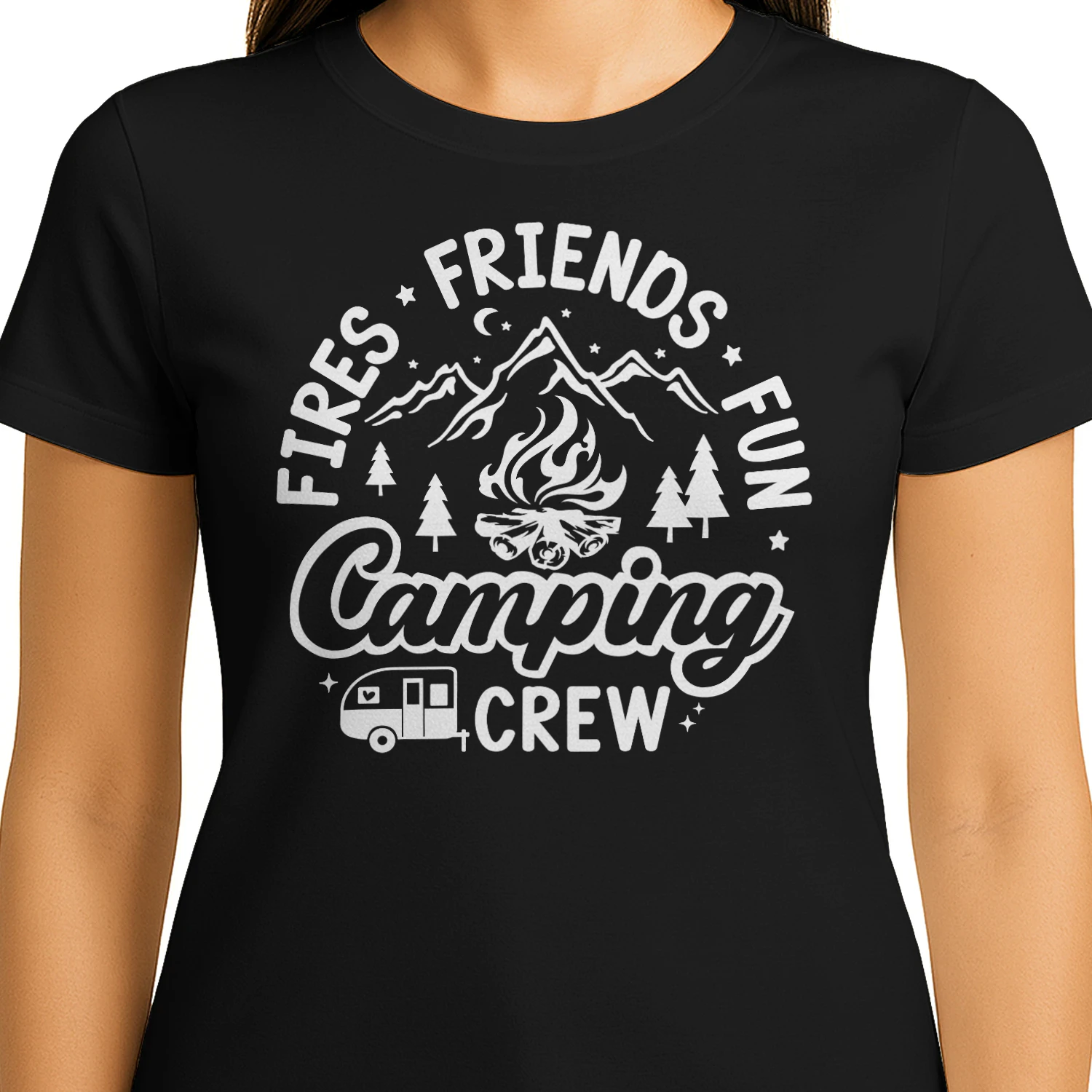 Friends Fires Fun Outdoor Camping T-Shirt for Campers and Nature Lovers
