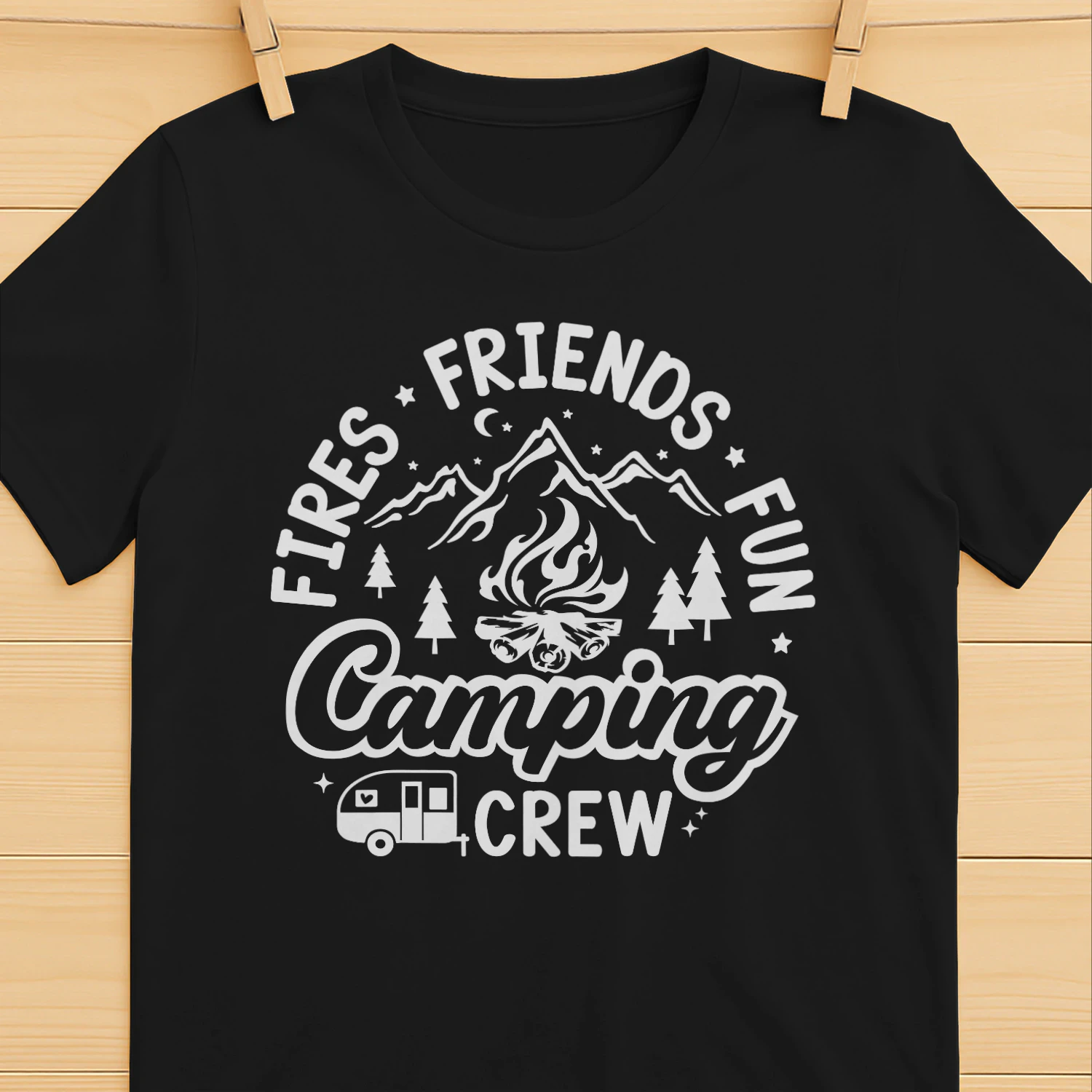 Friends Fires Fun Outdoor Camping T-Shirt for Campers and Nature Lovers