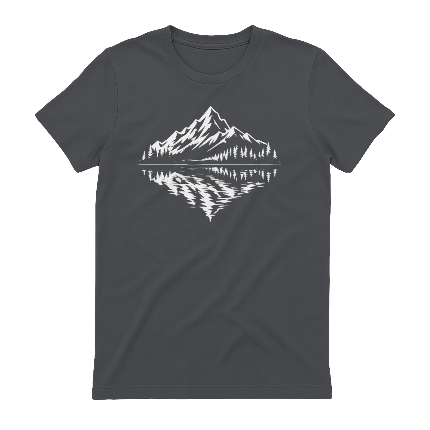 Mountain Reflection Minimalist Outdoor T-Shirt | Nature Hiking Camping Graphic Tee