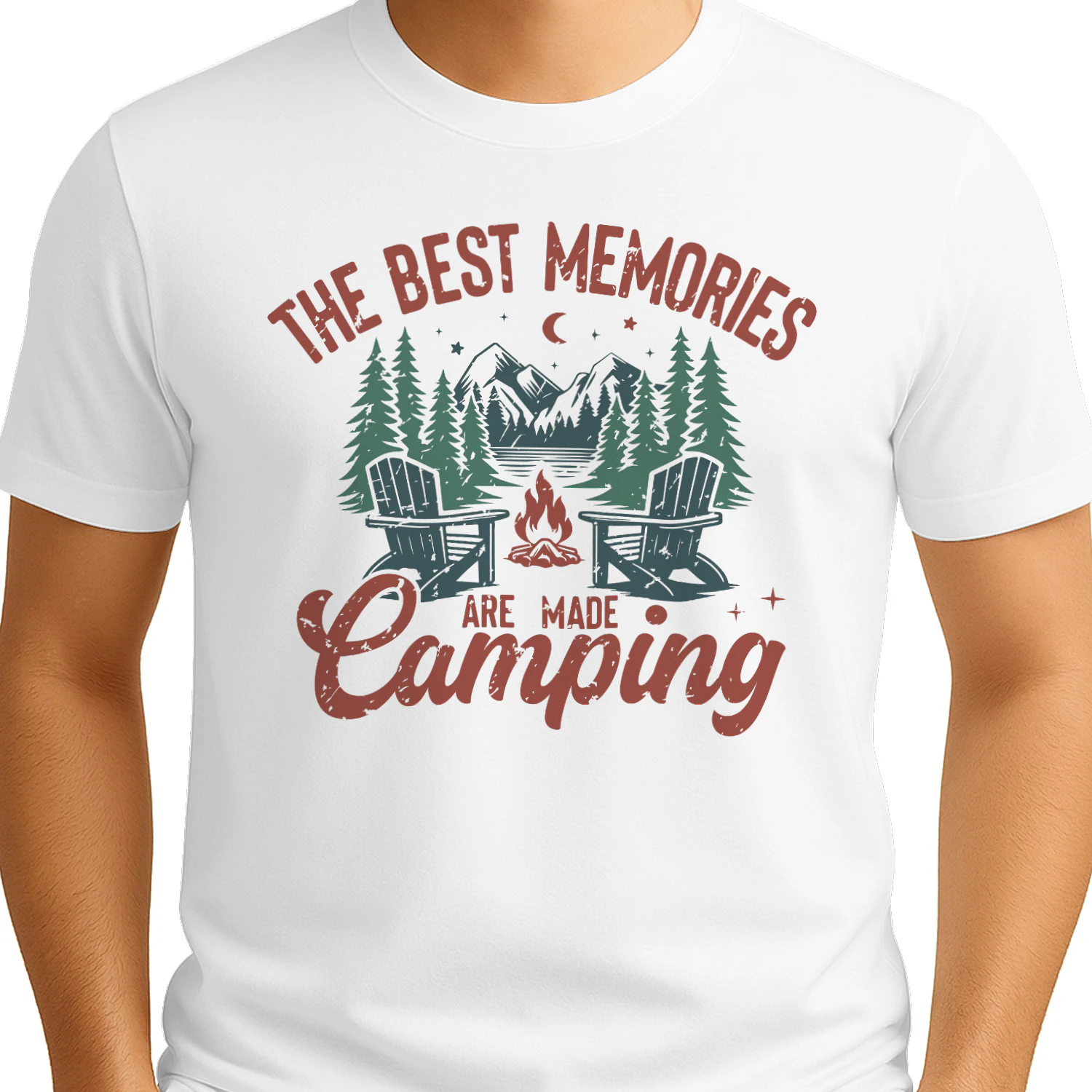 Camping Memories T-Shirt | Outdoor Campfire Adventure Tee | Mountain Nature Graphic Shirt | Hiking & Camping Lover Gift