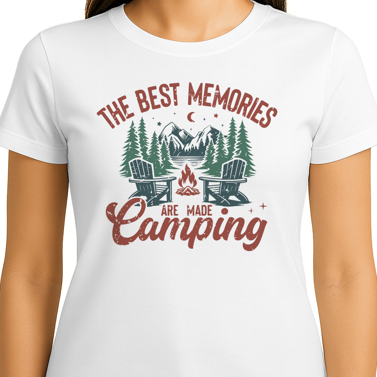 Camping Memories T-Shirt | Outdoor Campfire Adventure Tee | Mountain Nature Graphic Shirt | Hiking & Camping Lover Gift
