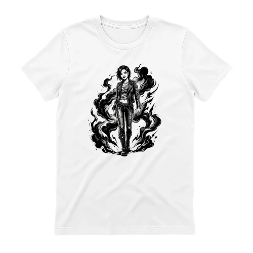 Dark Smoke Warrior T-Shirt – Gothic Anime Style Streetwear Design