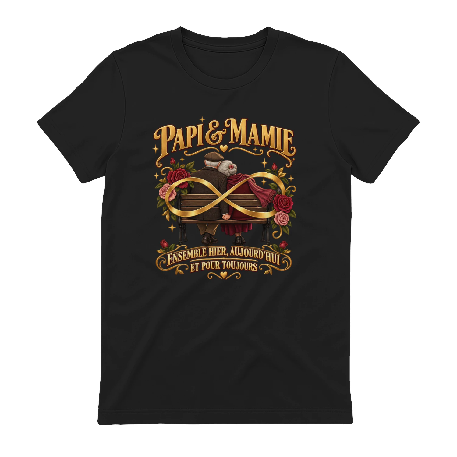 T-shirt Unisexe Papi & Mamie - Amour pour toujours