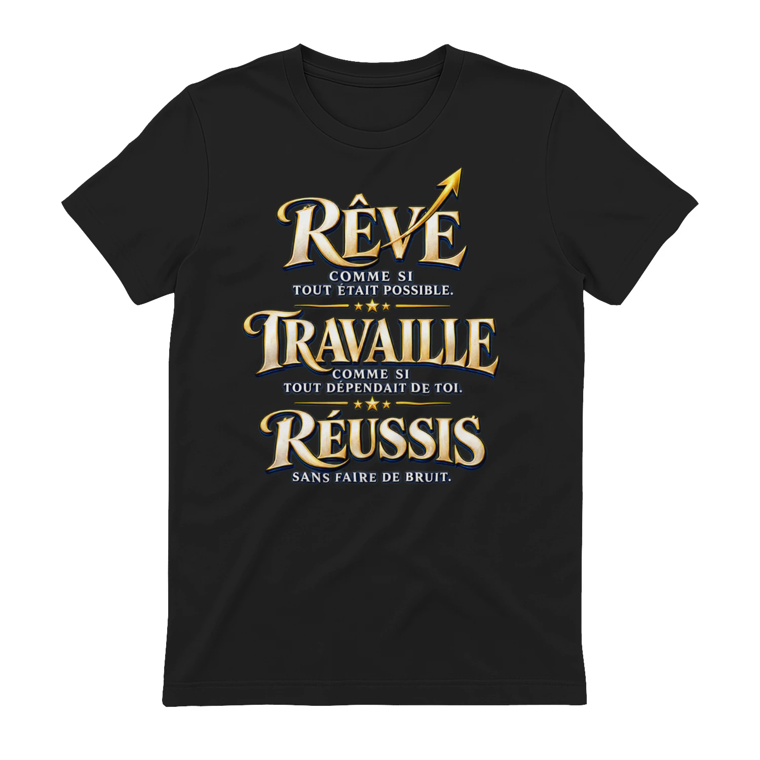 T-shirt Motivation « Rêve, Travaille, Réussis »