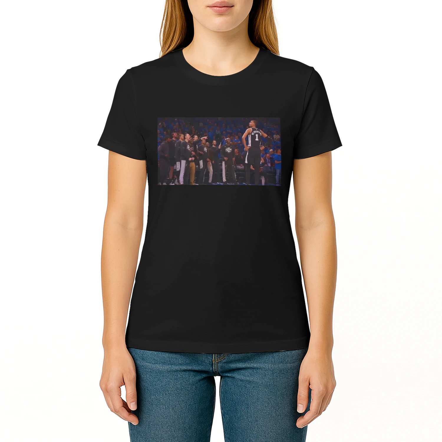 Wembanyama Spurs Game 1 Win vs Thunder Bench Reaction Shirt