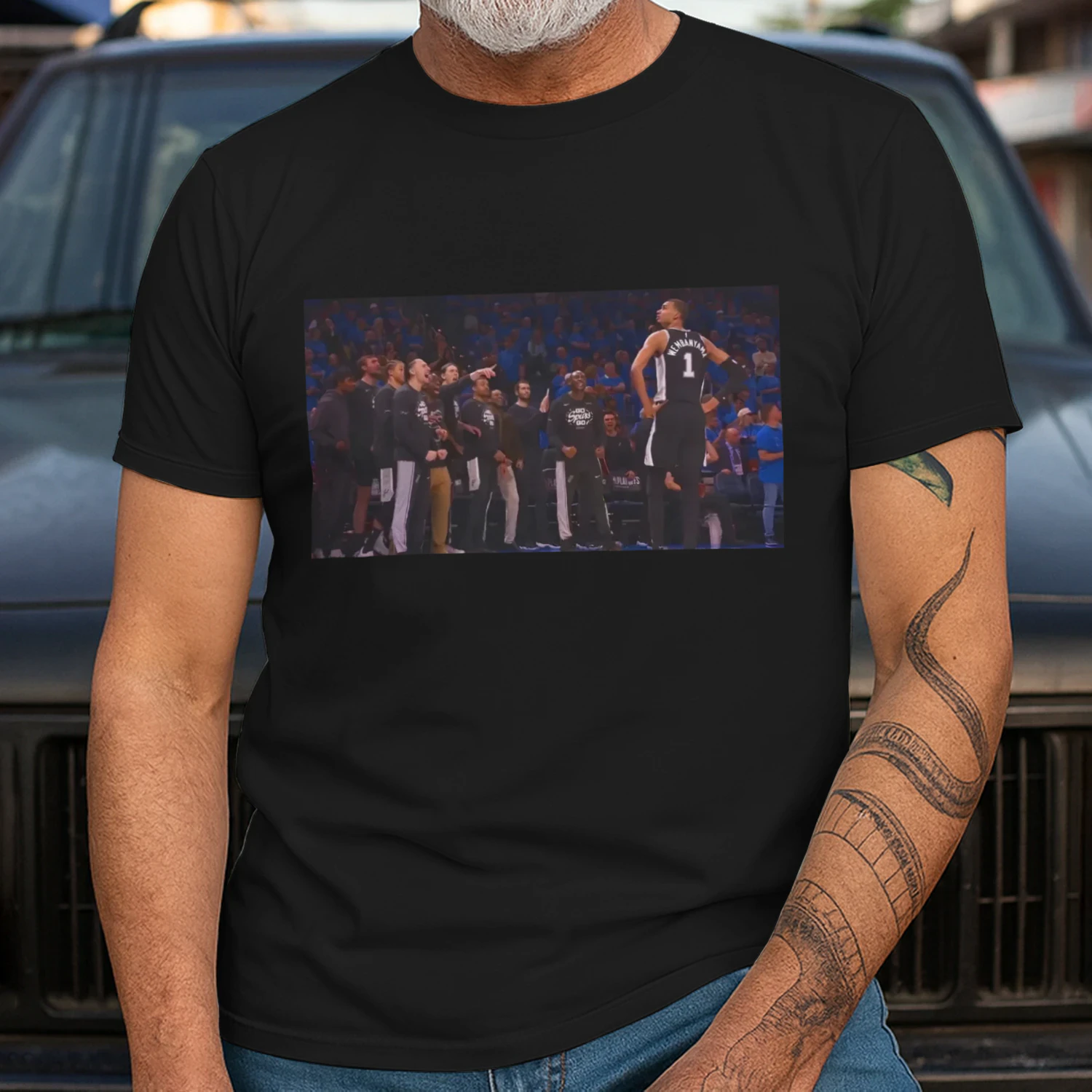 Wembanyama Spurs Game 1 Win vs Thunder Bench Reaction Shirt