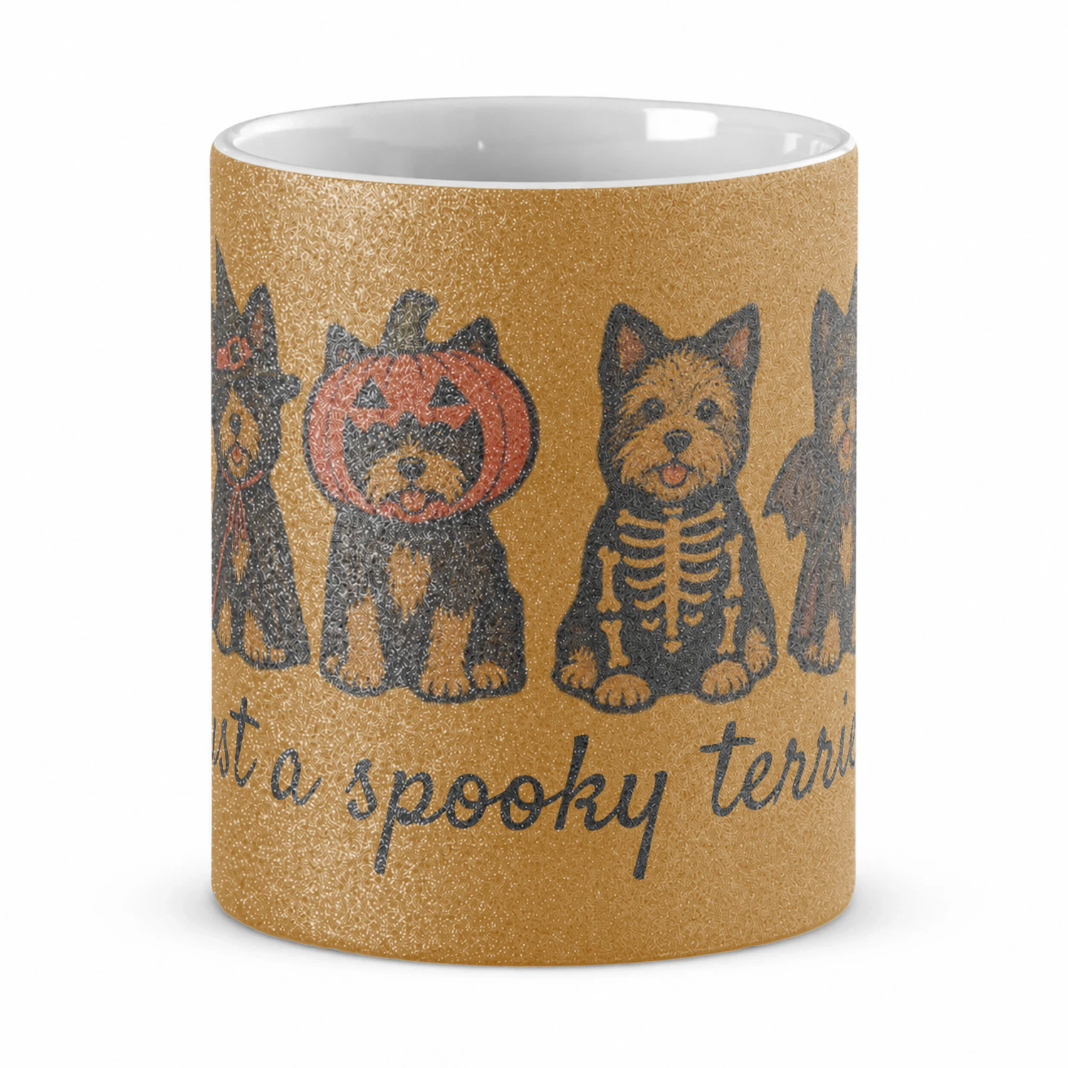 Glitter Mug 11oz spooky terrier