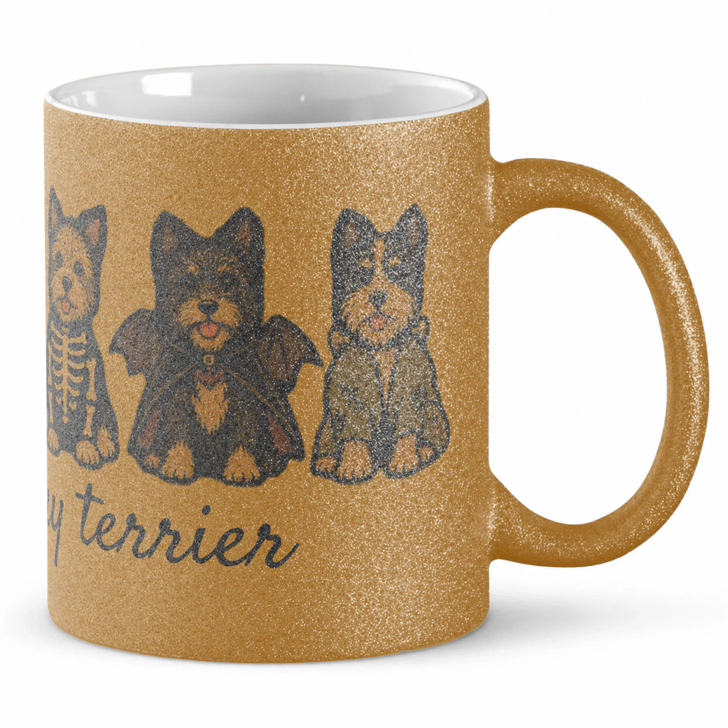 Glitter Mug 11oz spooky terrier