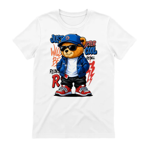 Cool Streetwear Bear Graphic T-Shirt | Hip Hop Cartoon Teddy in Urban Style