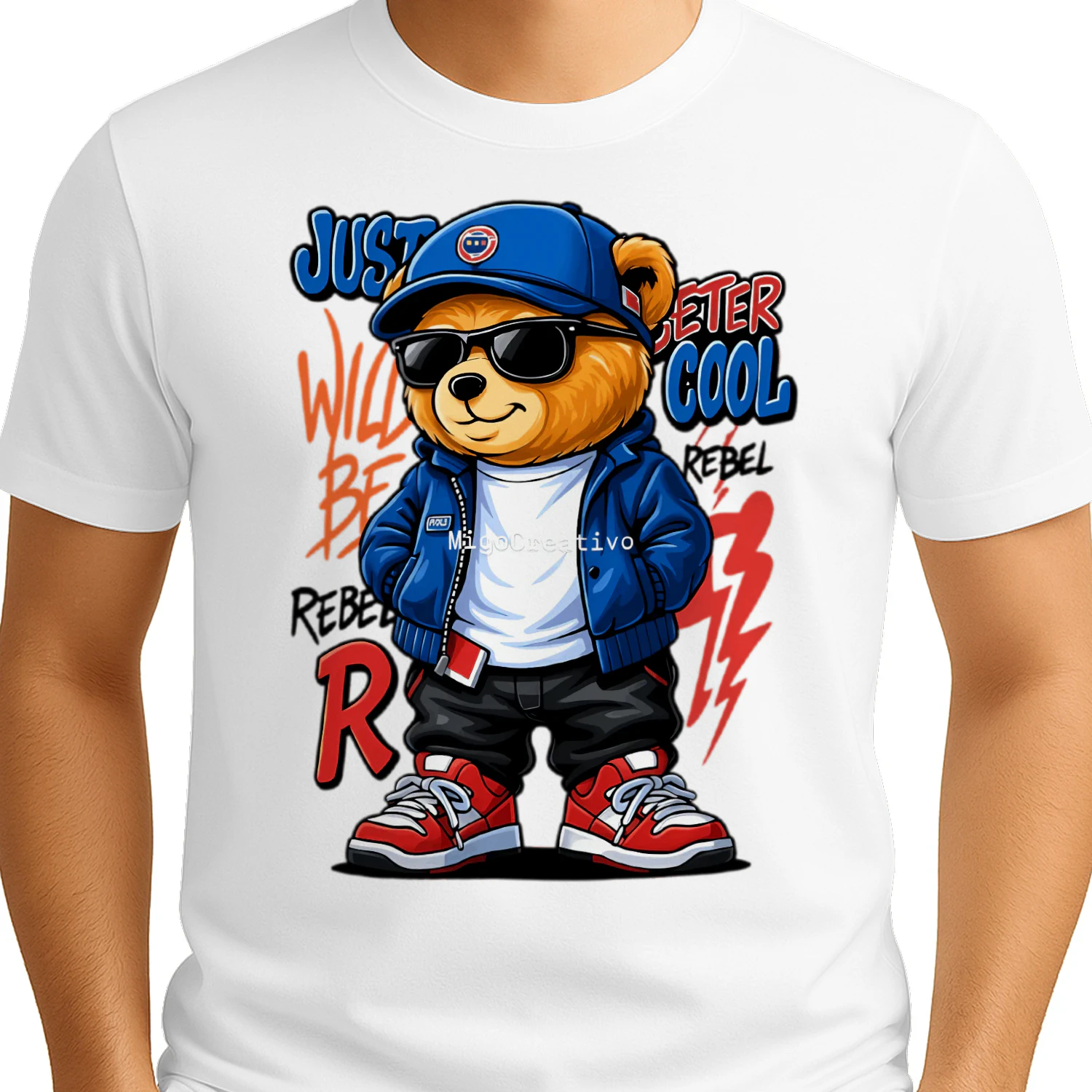 Cool Streetwear Bear Graphic T-Shirt | Hip Hop Cartoon Teddy in Urban Style
