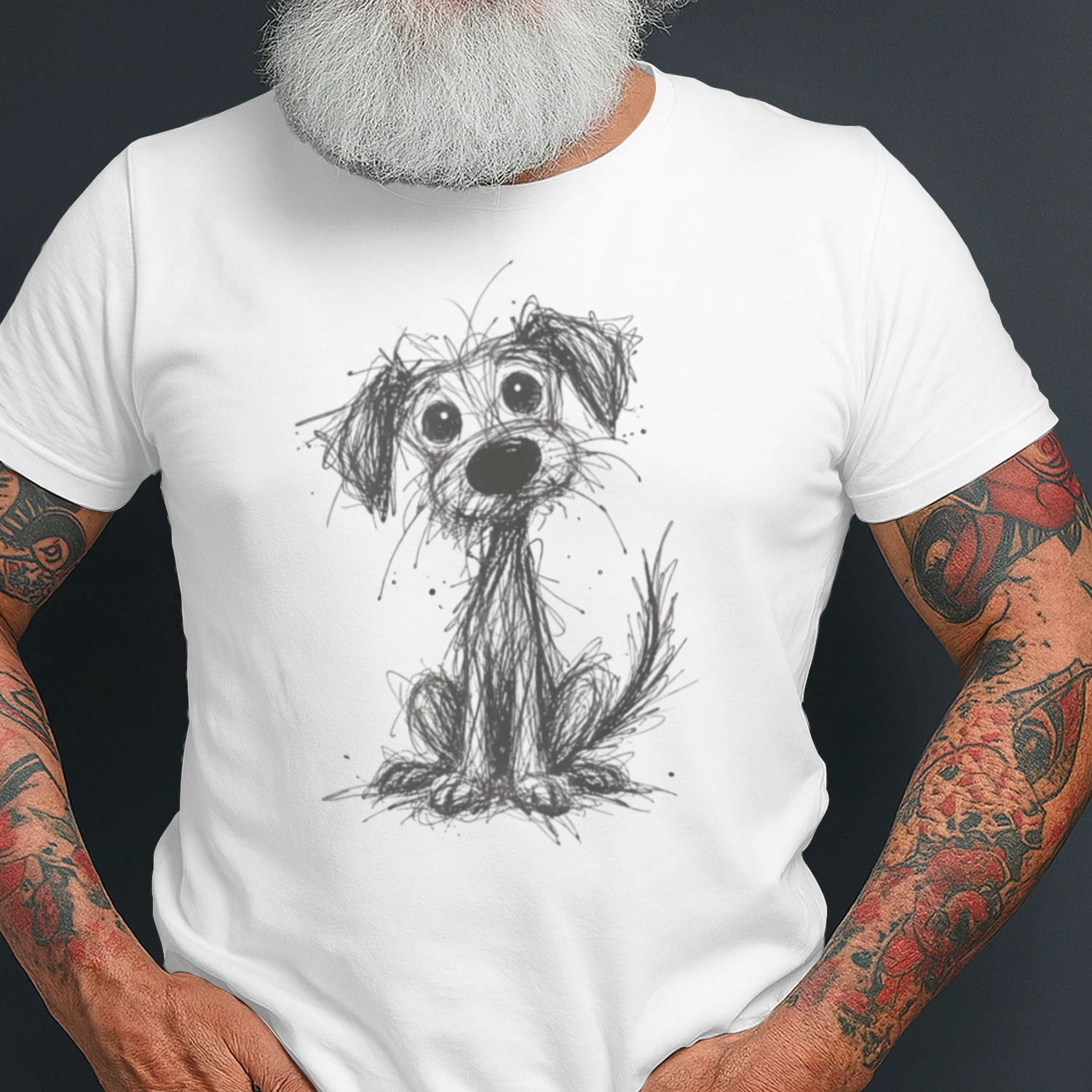 Cute Scruffy Dog Cartoon Funny Puppy Lover T-Shirt