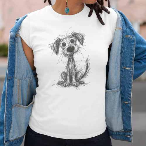 Cute Scruffy Dog Cartoon Funny Puppy Lover T-Shirt