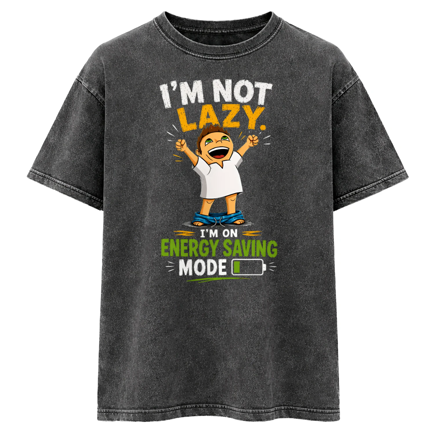 I'm Not Lazy I'm On Energy Saving Mode Funny Cartoon T-Shirt