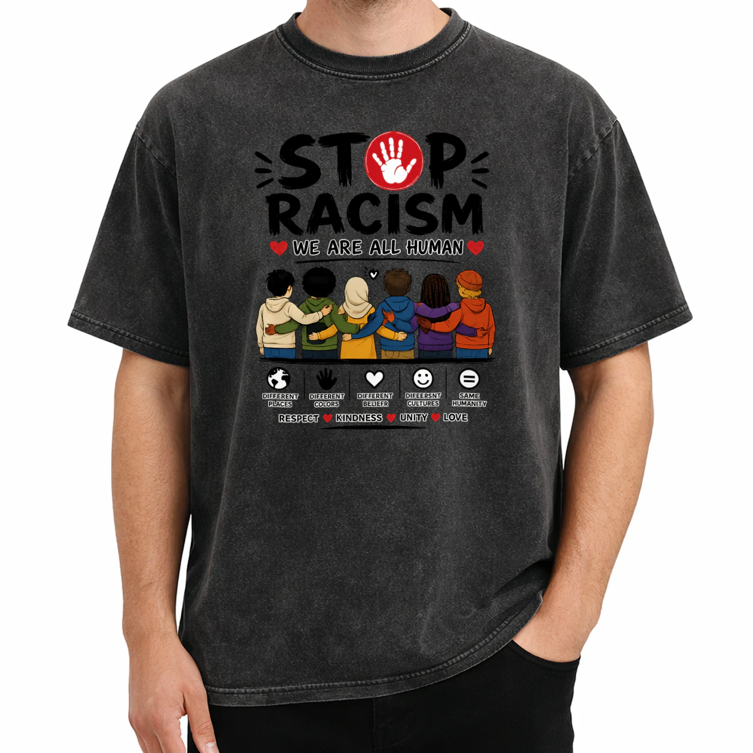 Stop Racism We Are All Human Diversity Unity T-Shirt