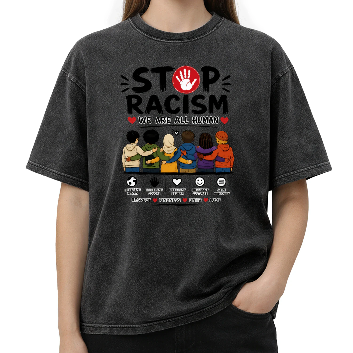 Stop Racism We Are All Human Diversity Unity T-Shirt