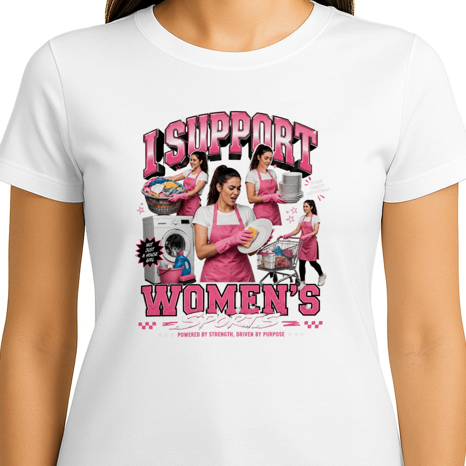 Women’s Sports Funny Housework T-Shirt – Empowered Women Retro Vintage Graphic Tee