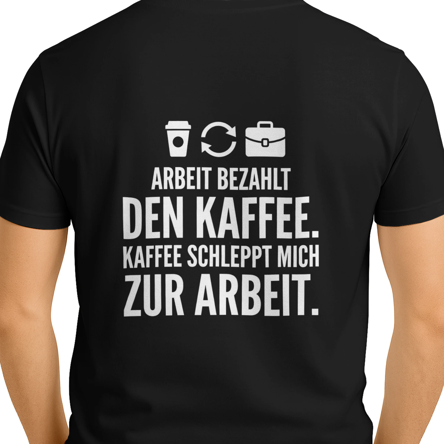 Lustiges Kaffee-T-Shirt: Arbeit bezahlt den Kaffee, Geschenk für Kollegen