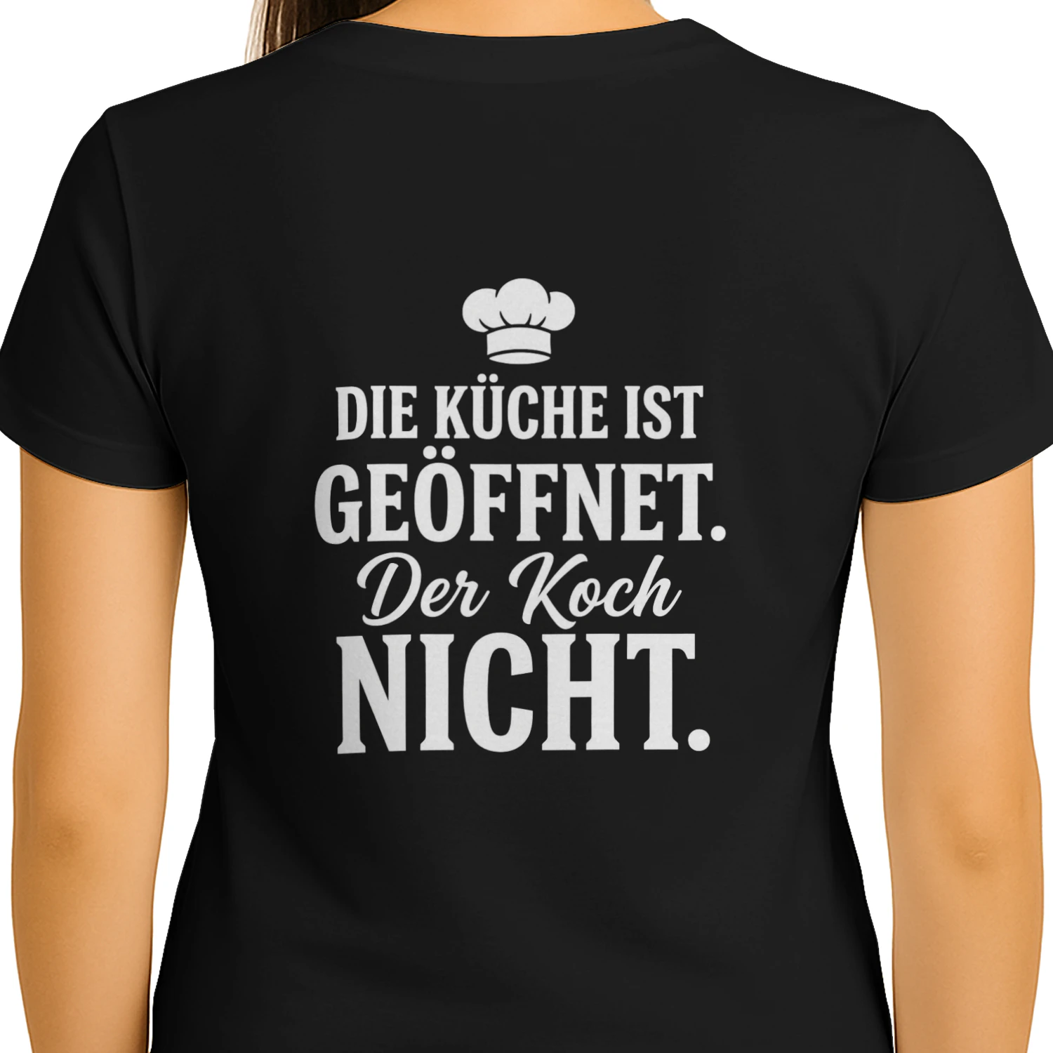 Lustiges Koch-T-Shirt: Die Küche ist geöffnet, der Koch nicht, Geschenk für Hobbyköche
