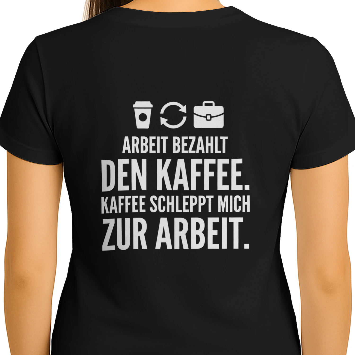 Lustiges Kaffee-T-Shirt: Arbeit bezahlt den Kaffee, Geschenk für Kollegen