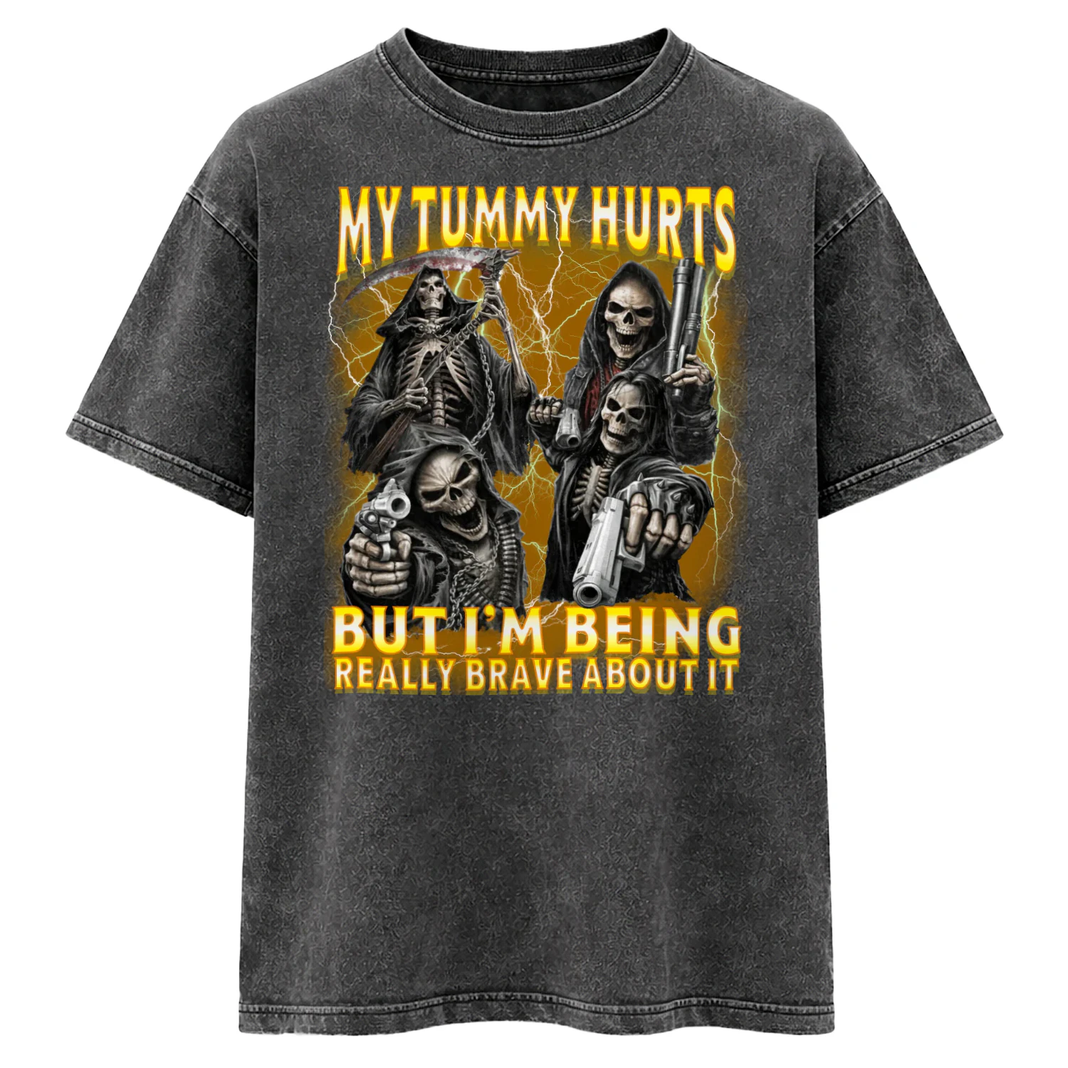 My Tummy Hurts But Im Being Brave Memes Skeleton Bootleg