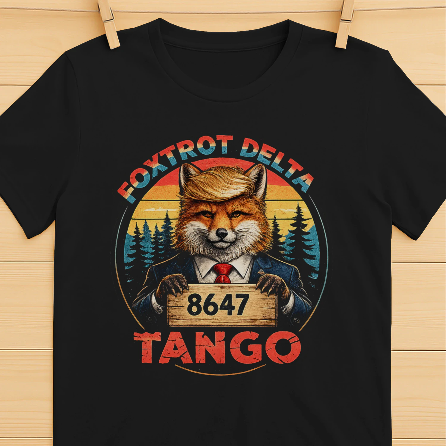 Foxtrot Delta Tango 8647 – Patriotic Fox Vintage T-Shirt