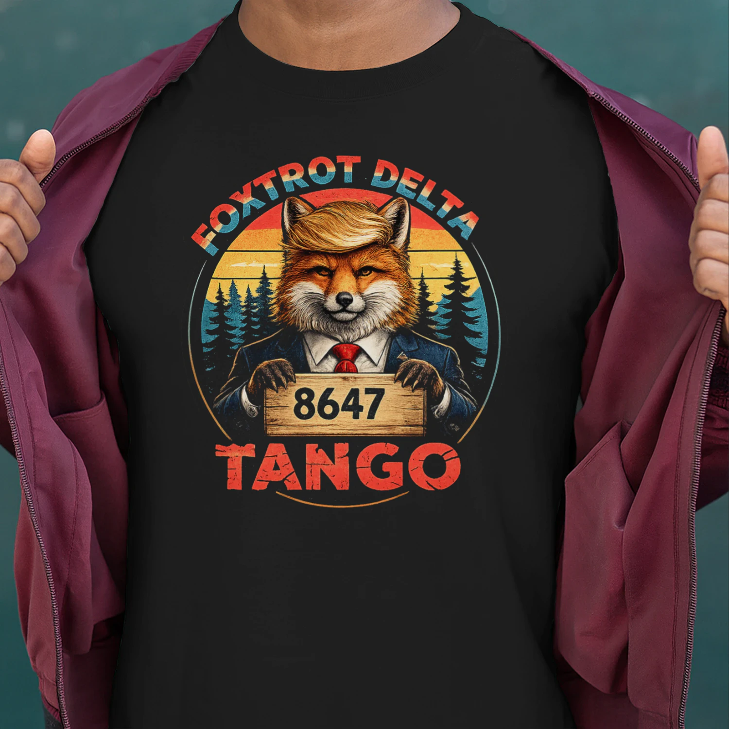 Foxtrot Delta Tango 8647 – Patriotic Fox Vintage T-Shirt