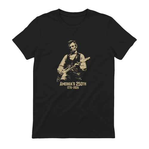 Abraham Lincoln Playing Guitar 4th July 250th Anniversary Shirt