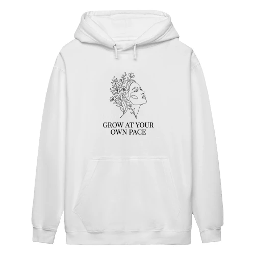 Minimalist Line Art Flower Face T-Shirt - Growth Quote Tote Bag
