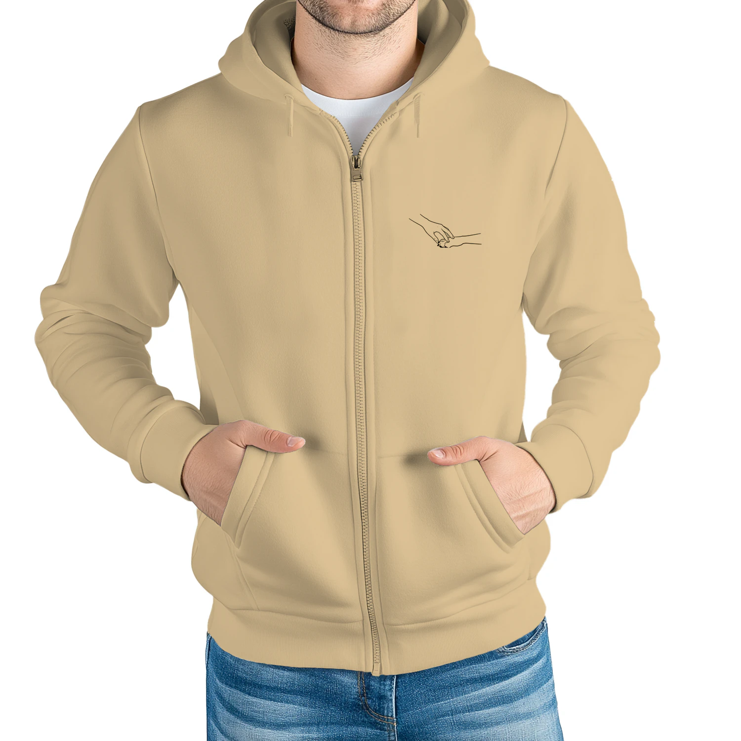 Pfotenliebe - Minimalistischer Zip-Hoodie (Backprint)