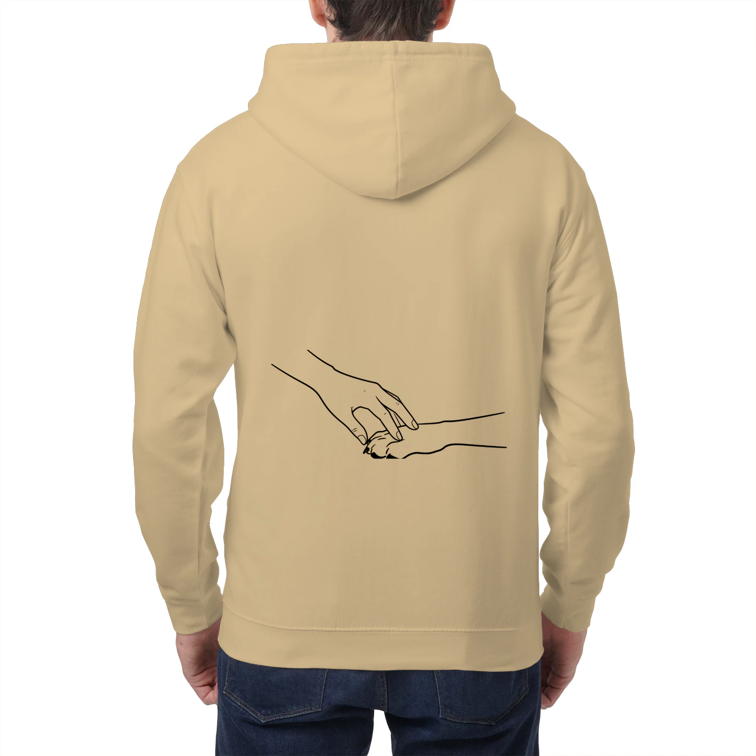 Pfotenliebe - Minimalistischer Zip-Hoodie (Backprint)