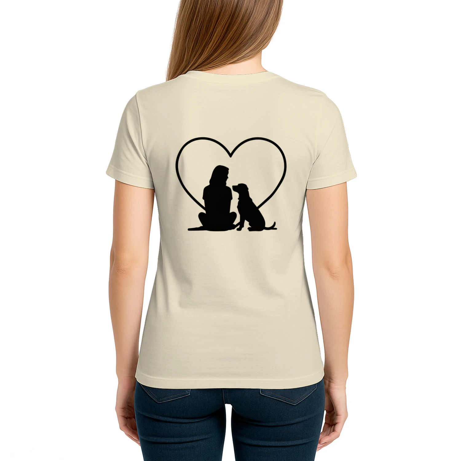 Herzverbunden - Minimalistisches T-Shirt (Backprint)