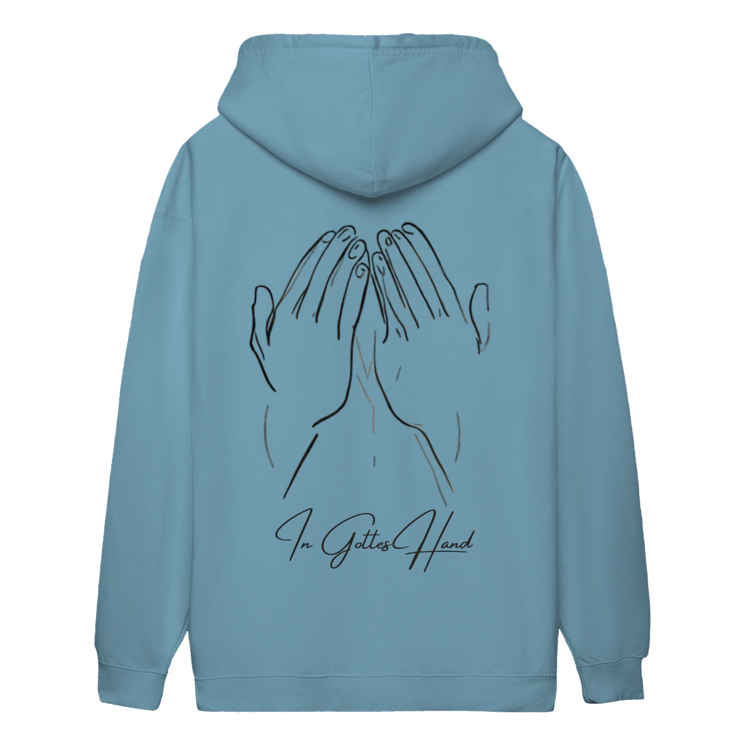 In Gottes Hand - Minimalistischer Hoodie (Backprint)
