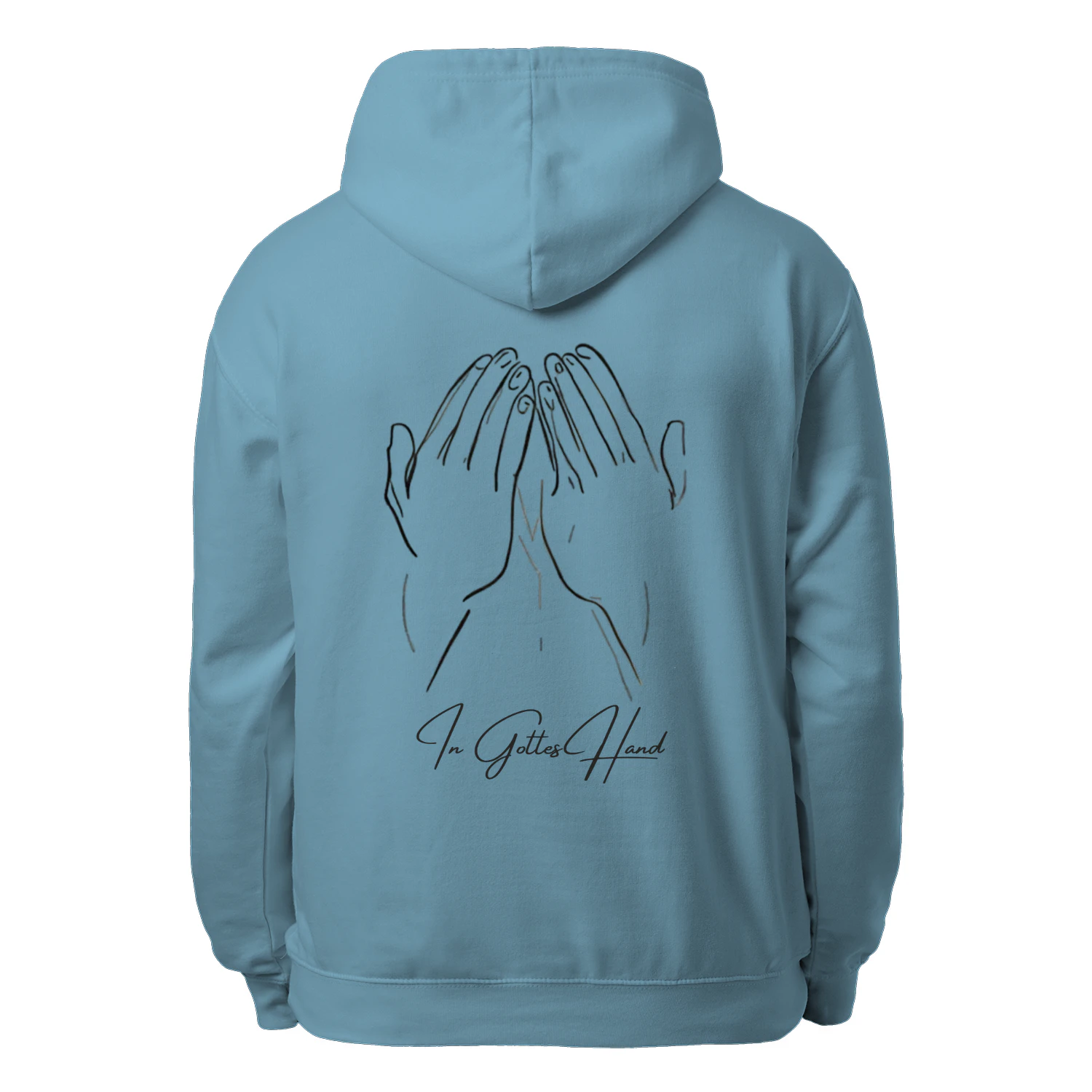 In Gottes Hand - Minimalistischer Hoodie (Backprint)
