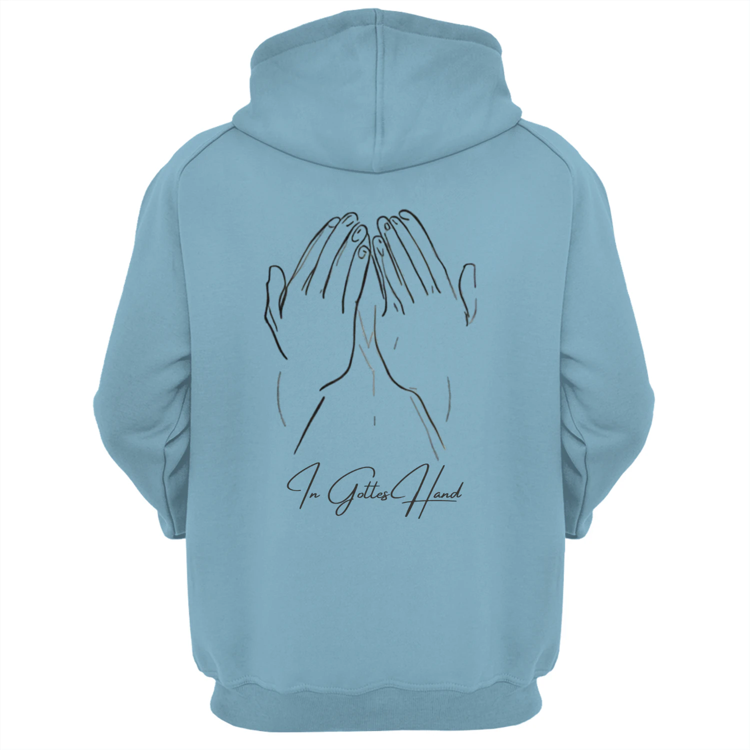 In Gottes Hand - Minimalistischer Hoodie (Backprint)