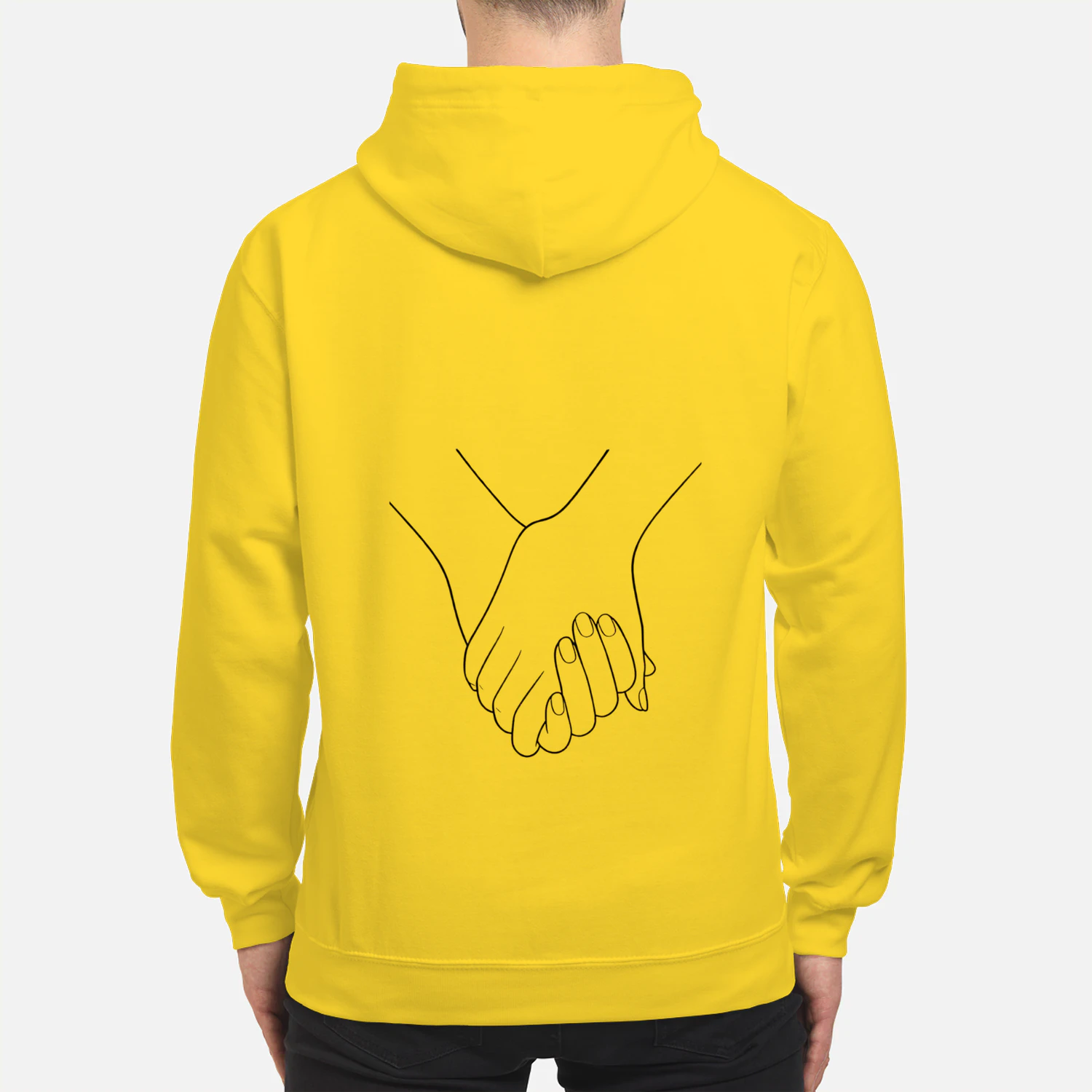 Hand in Hand - Minimalistischer Hoodie (Backprint)