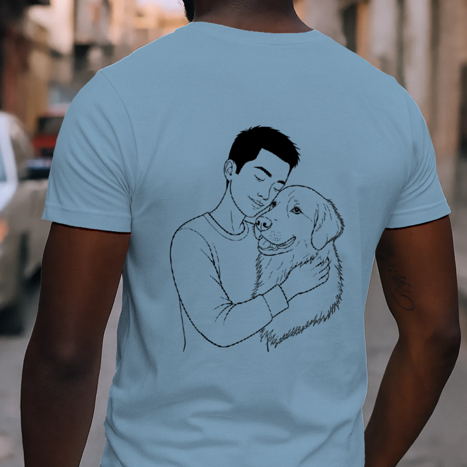 Treuer Begleiter - Minimalistisches T-Shirt (Backprint)