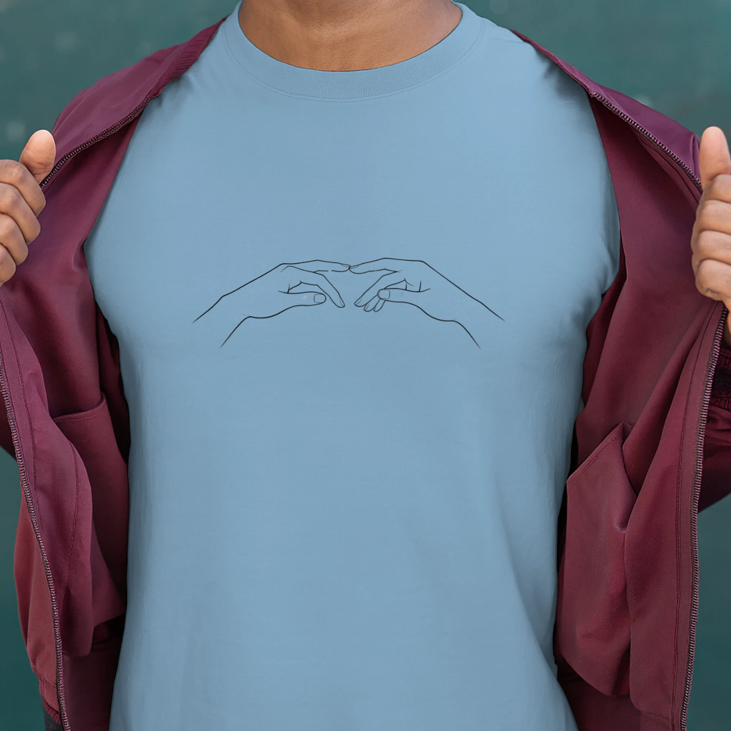 Hand in Hand - Minimalistisches T-Shirt