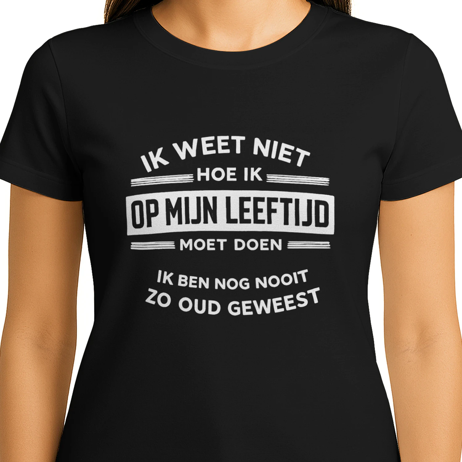 Dames T-Shirt met Grappige Tekst – "Ik Weef Niet Mee" | Casual Korte Mouw Ronde Hals