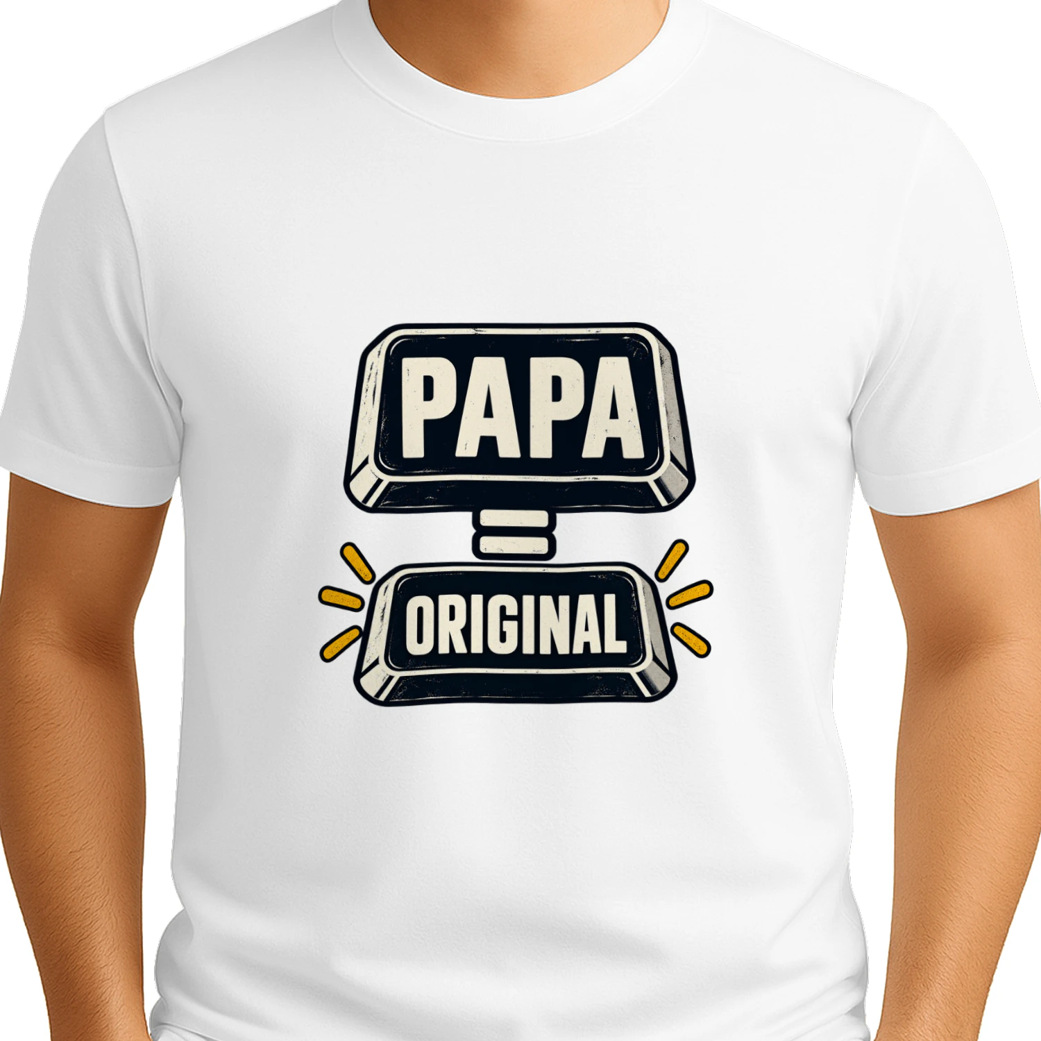 Papa Original T-Shirt – Lustiges Vater-Shirt im Retro-Tastatur-Design