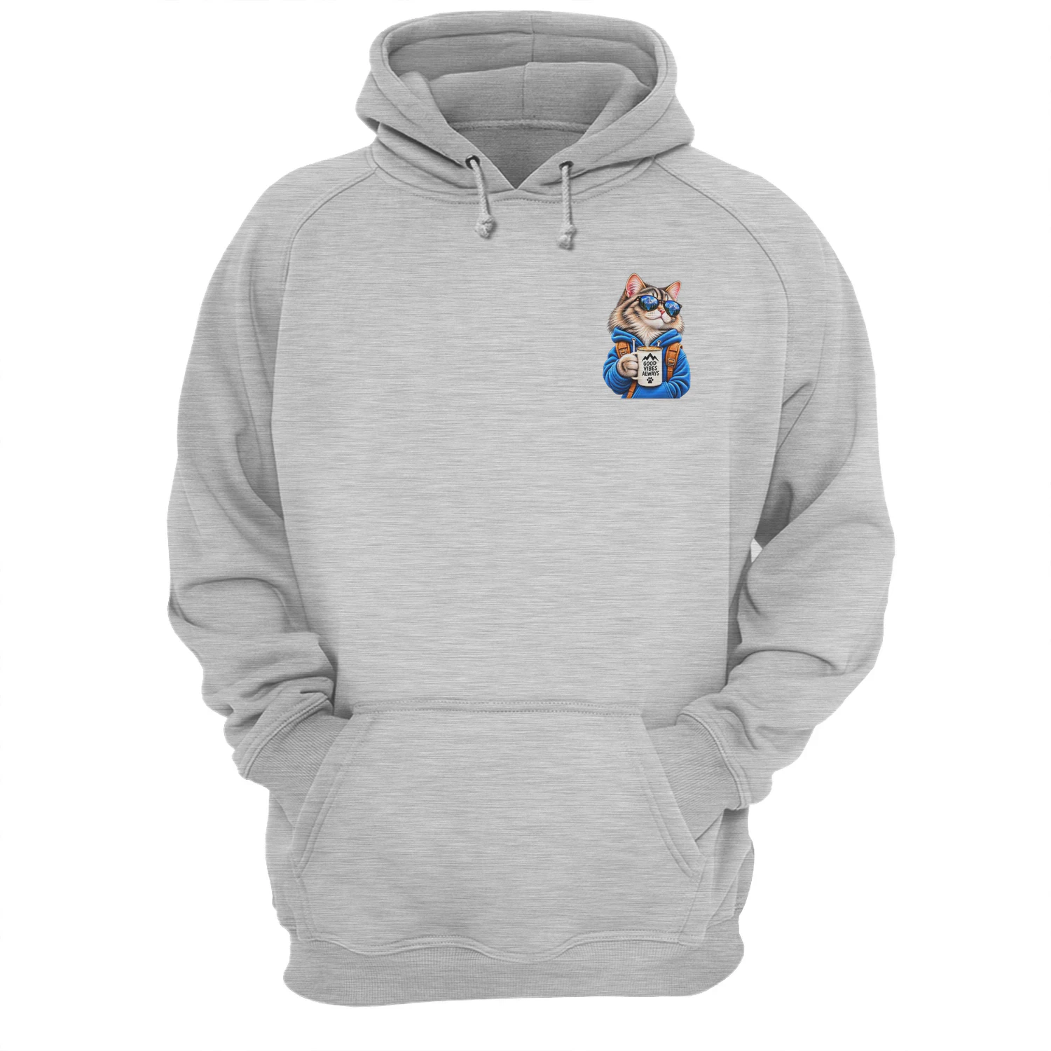 Good Vibes Always – Adventure Cat Hoodie -AWDis JH001, Gildan 18500