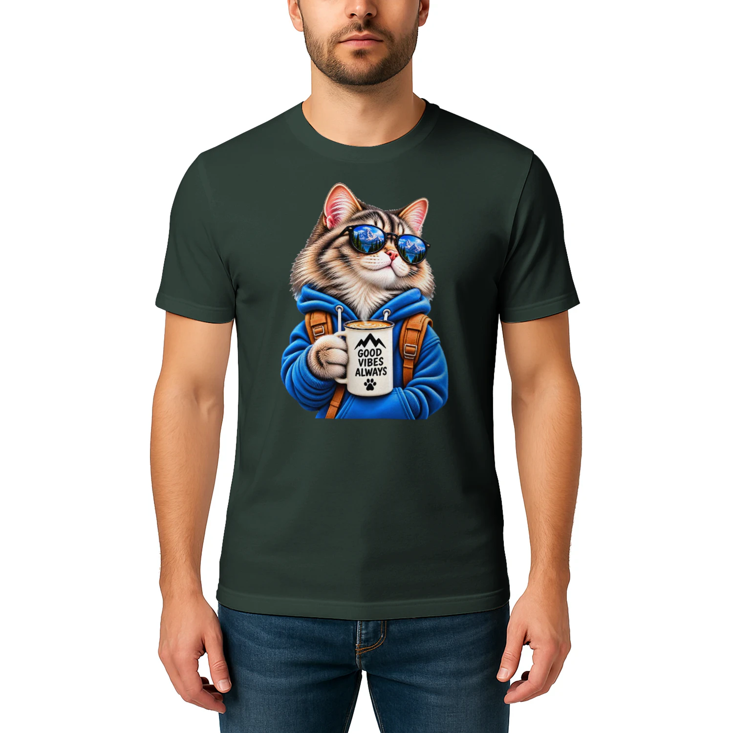 Good Vibes Always – Adventure Cat Unisex T-Shirt