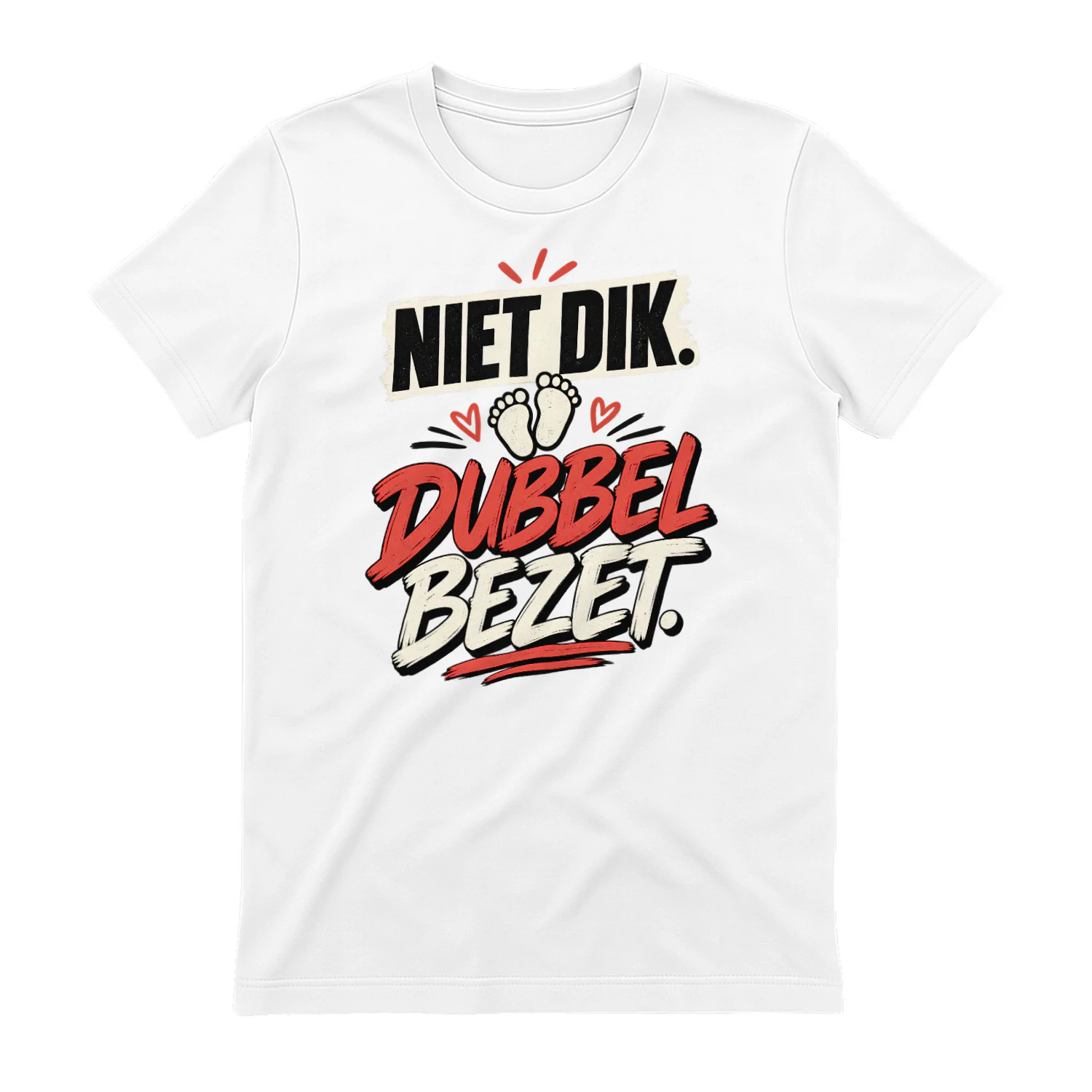 Niet Dik. Dubbel Bezet. – Zwangerschap T-shirt