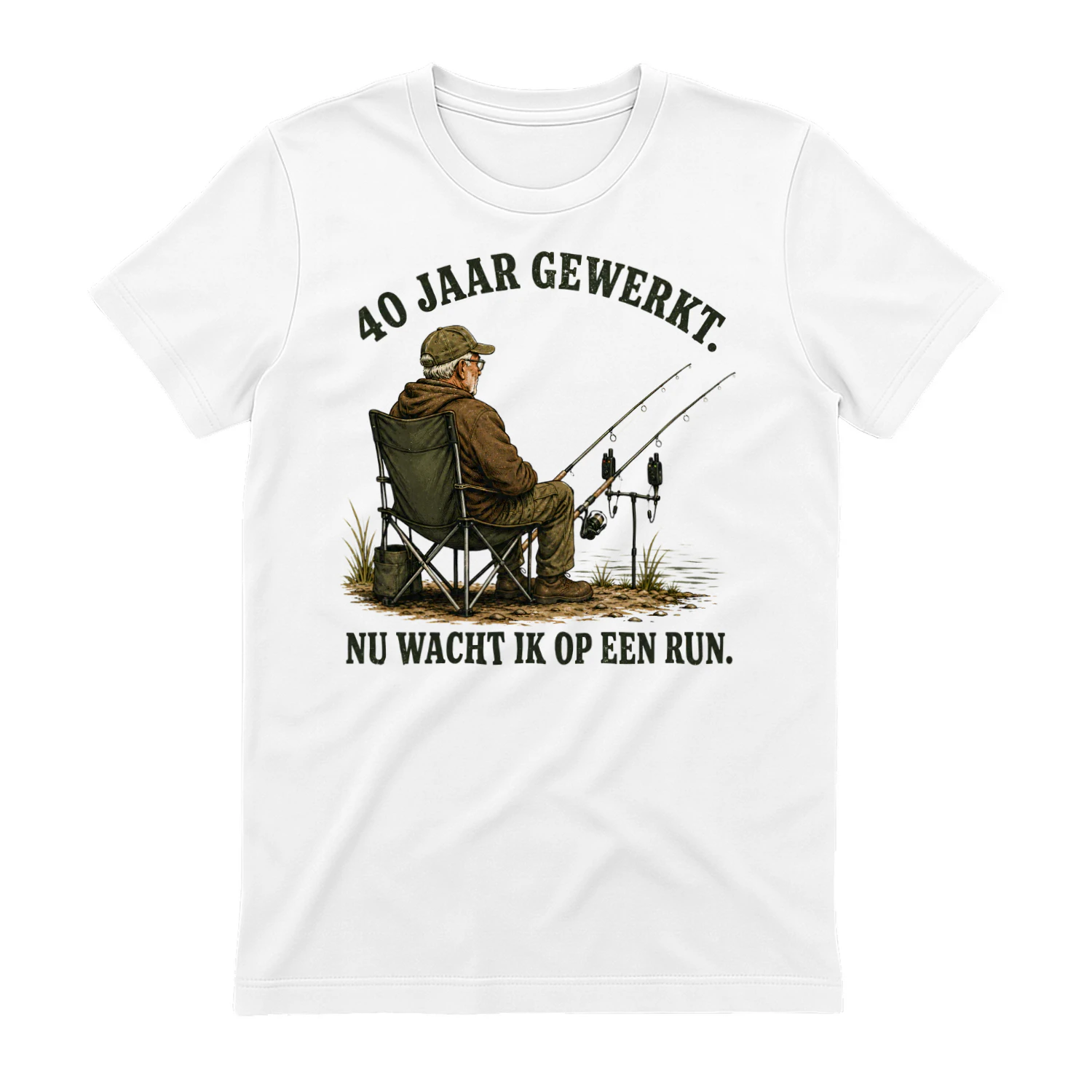 40 Jaar Gewerkt, Nu Wacht Ik Op Een Run – Karpervisser Pensioen T-Shirt