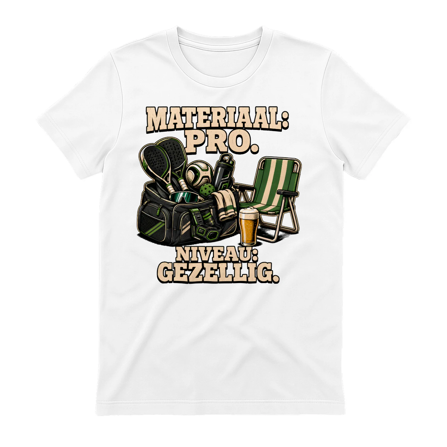 Materiaal: Pro. Niveau: Gezellig – Grappig Padel T-Shirt