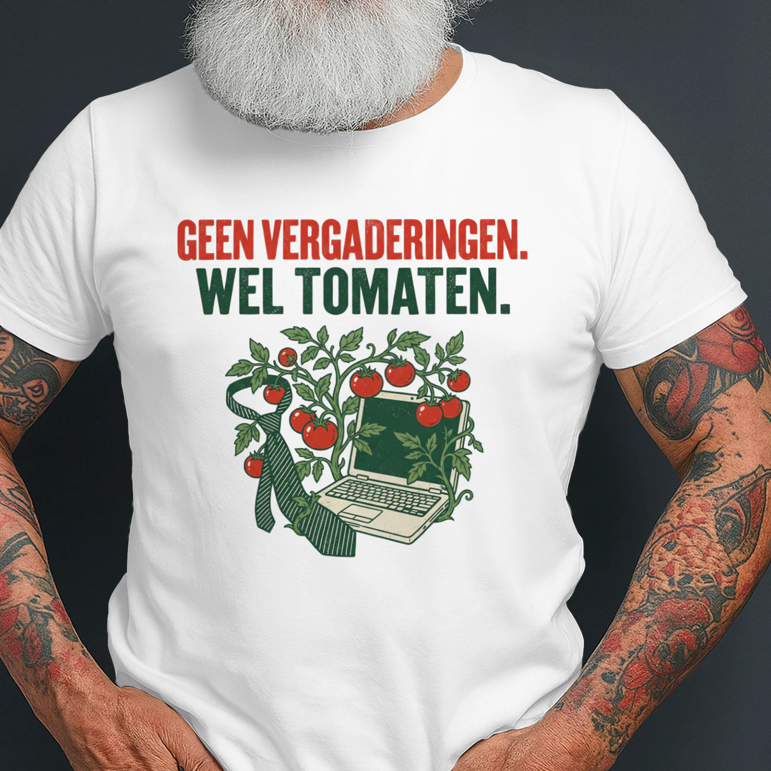 Geen Vergaderingen, Wel Tomaten – Pensioen Tuinier T-Shirt